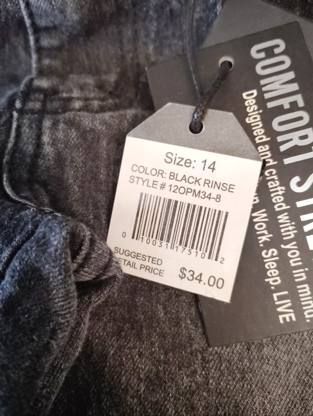 :NWT Broad Narrows N.Y.C. Boys Moto Biker Jeans Black Rinse Size 14 - Picture 3 of 6